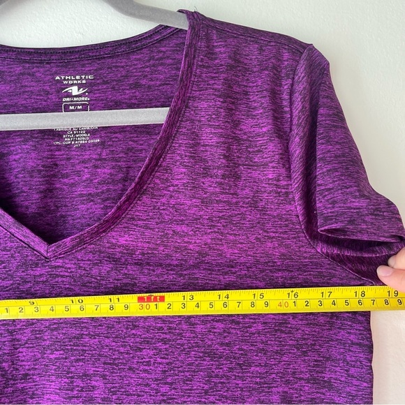 Athletic Works Purple Dri-More V-Neck Active Tee Women’s Medium Moisture-Wicking - Picture 8 of 8
